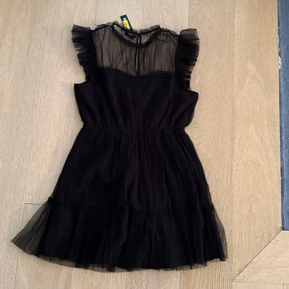 NWT Steve Madden Black Ruffle Dress size L - Picture 3 of 3